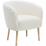 Sherpa Accent Chair Beige & Gold Club Chairs LOOMLAN By Zuo Modern