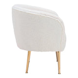 Sherpa Accent Chair Beige & Gold Club Chairs LOOMLAN By Zuo Modern