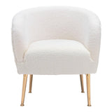 Sherpa Accent Chair Beige & Gold Club Chairs LOOMLAN By Zuo Modern