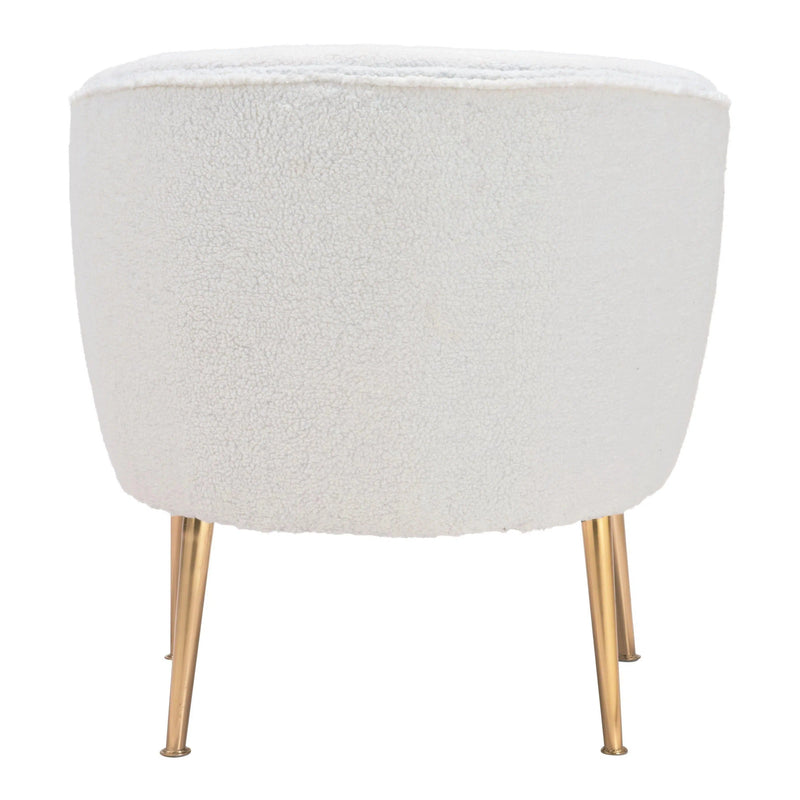 Sherpa Accent Chair Beige & Gold Club Chairs LOOMLAN By Zuo Modern