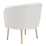 Sherpa Accent Chair Beige & Gold Club Chairs LOOMLAN By Zuo Modern