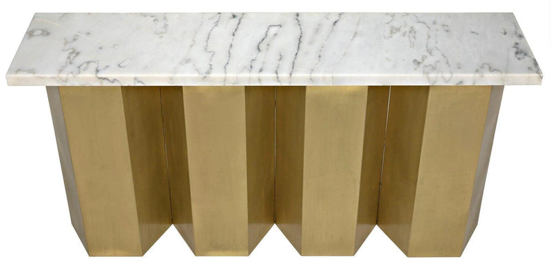 Shilo Steel and Marble Rectangle Console Table Console Tables LOOMLAN By Noir