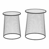 Shine Nesting Tables Set Clear & Black Side Tables LOOMLAN By Zuo Modern