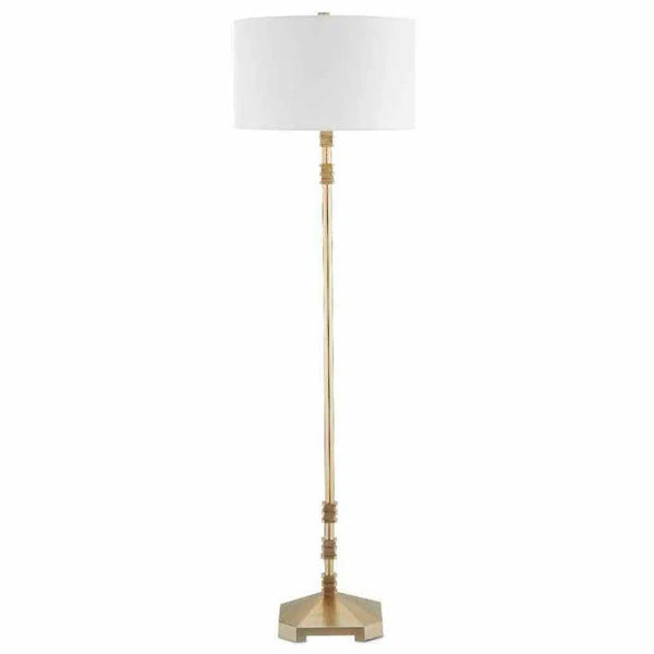 Shiny Gold Pilare Floor Lamp Floor Lamps LOOMLAN By Currey & Co