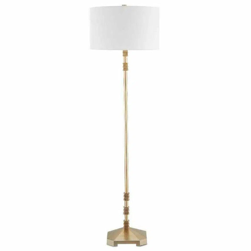 Shiny Gold Pilare Floor Lamp Floor Lamps LOOMLAN By Currey & Co