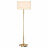 Shiny Gold Pilare Floor Lamp Floor Lamps LOOMLAN By Currey & Co