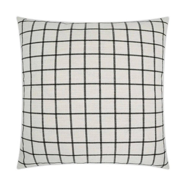 Shipton Plaid Check Black Large Throw Pillow With Insert Throw Pillows LOOMLAN By D.V. Kap