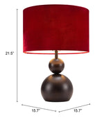 Shobu Table Lamp Red Floor Lamps LOOMLAN By Zuo Modern