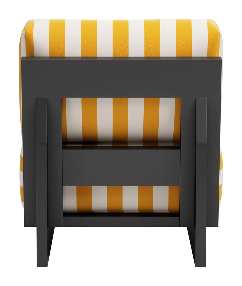 Shoreline Yellow and Black Armless Accent Chair Outdoor Accent Chairs LOOMLAN By Zuo Modern