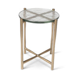 Shyla Antique Brass Short and Tall End Table (Set of 2) Side Tables LOOMLAN By Urbia
