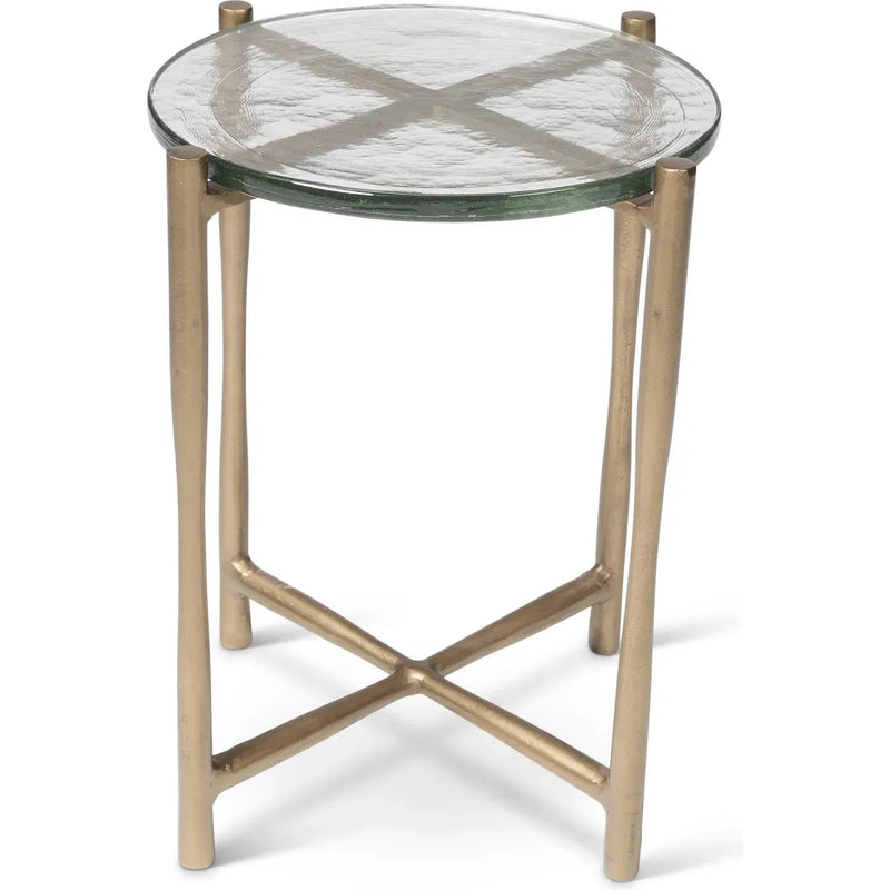 Shyla Antique Brass Short and Tall End Table (Set of 2) Side Tables LOOMLAN By Urbia