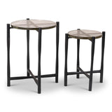 Shyla Raw Bronze Short and Tall End Table (Set of 2) Side Tables LOOMLAN By Urbia