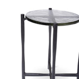 Shyla Reclaimed Cast Aluminum Round End Table Side Tables LOOMLAN By Urbia