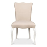 Side chair Cortina White With Linen Flax Club Chairs LOOMLAN By Sarreid