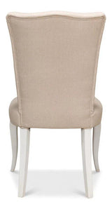 Side chair Cortina White With Linen Flax Club Chairs LOOMLAN By Sarreid