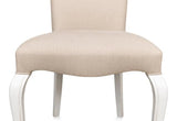 Side chair Cortina White With Linen Flax Club Chairs LOOMLAN By Sarreid