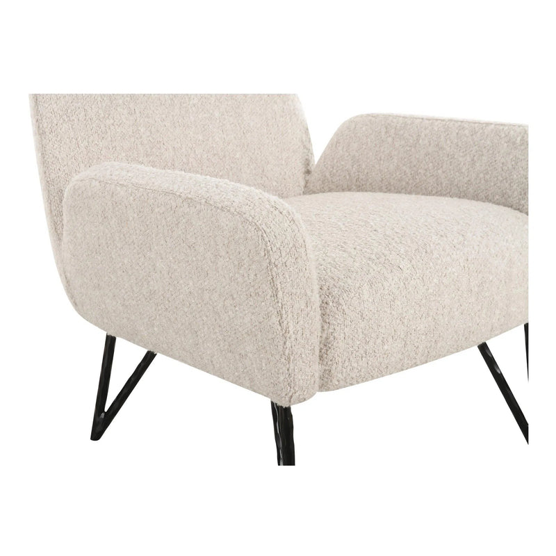 Sienna Polyester Upholstered Beige Accent Armchair Club Chairs LOOMLAN By Moe's Home