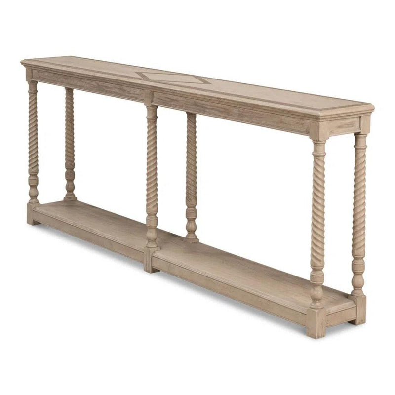 Sierra Equestrian Console Table Slim With Storage Shelf Console Tables LOOMLAN By Sarreid