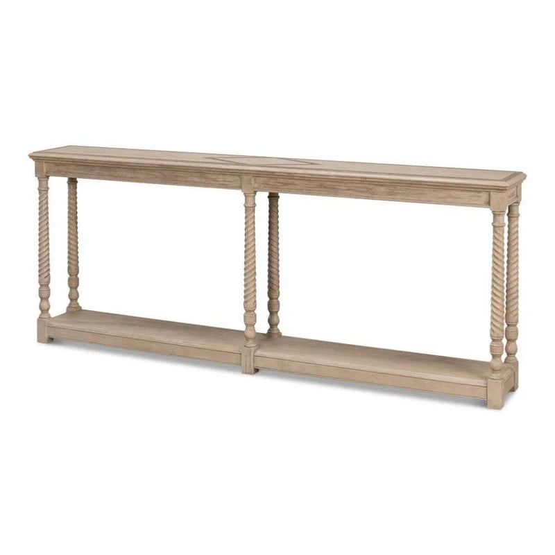 Sierra Equestrian Console Table Slim With Storage Shelf Console Tables LOOMLAN By Sarreid