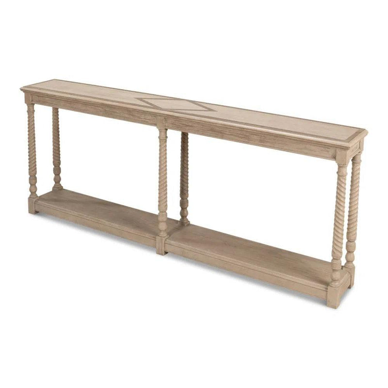 Sierra Equestrian Console Table Slim With Storage Shelf Console Tables LOOMLAN By Sarreid