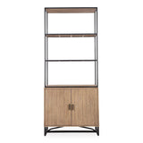 Sierra Natural Pine Wood and Iron Bookshelf Bookcases LOOMLAN By Moe's Home