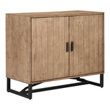 Sierra Wood and Steel 2 Door Cabinet Accent Cabinets LOOMLAN By Moe's Home