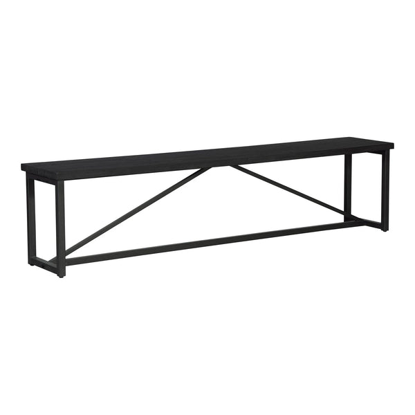 Sierra Wood and Steel Black Bench Bedroom Benches LOOMLAN By Moe's Home