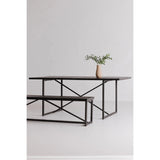 Sierra Wood and Steel Black Bench Bedroom Benches LOOMLAN By Moe's Home