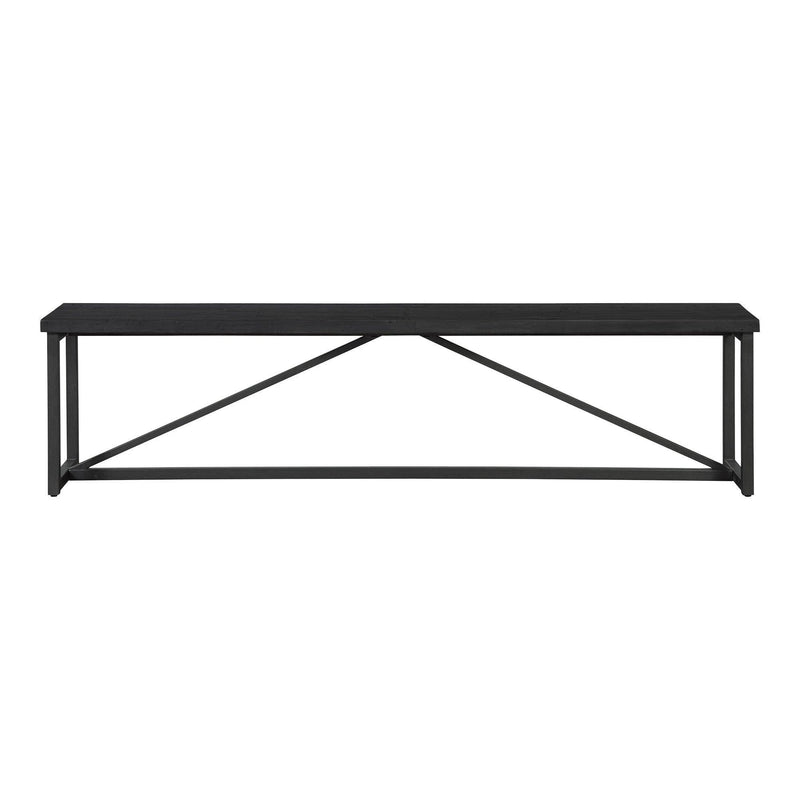 Sierra Wood and Steel Black Bench Bedroom Benches LOOMLAN By Moe's Home