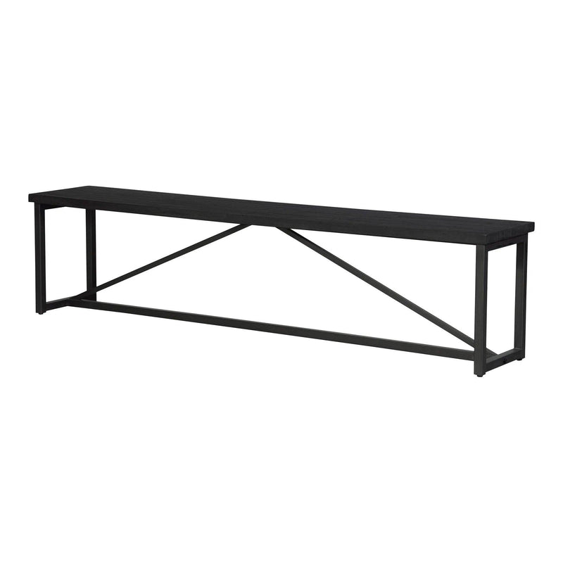 Sierra Wood and Steel Black Bench Bedroom Benches LOOMLAN By Moe's Home