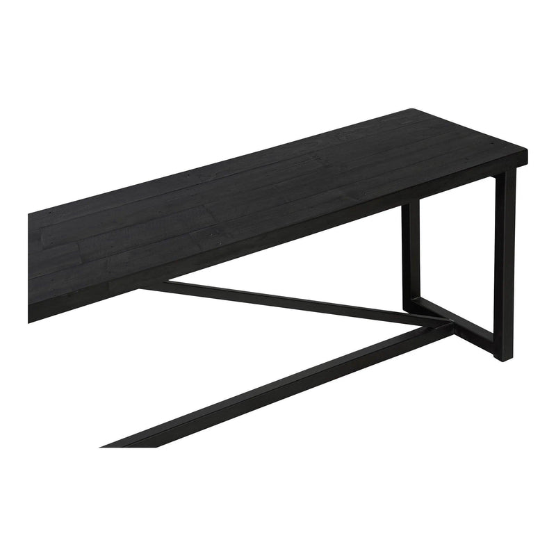 Sierra Wood and Steel Black Bench Bedroom Benches LOOMLAN By Moe's Home