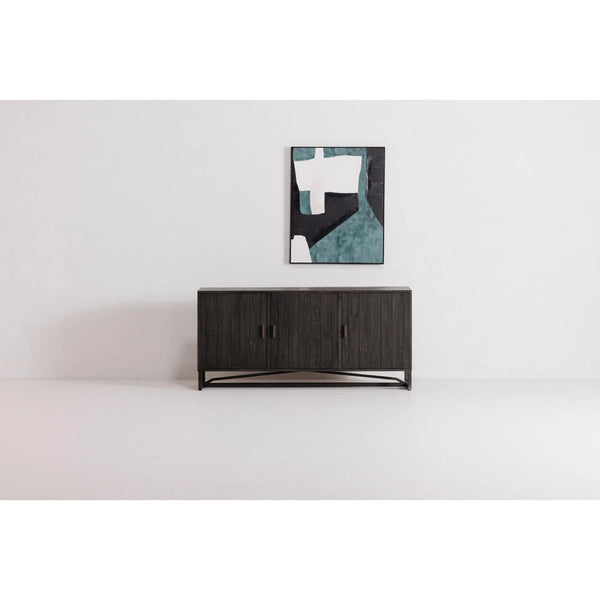 Sierra Wood and Steel Black Sideboard Sideboards LOOMLAN By Moe's Home