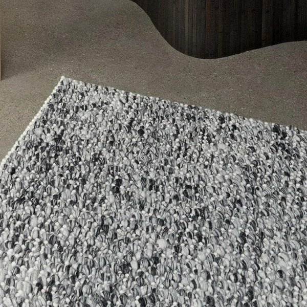 Sigri Charcoal Grey Solid Multicolor Handmade Wool Rug Area Rugs LOOMLAN By Linie Design