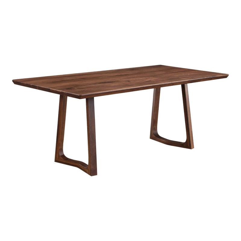 Silas Contemporary Solid Walnut Rectangle Wood Dining Table Dining Tables LOOMLAN By Moe's Home