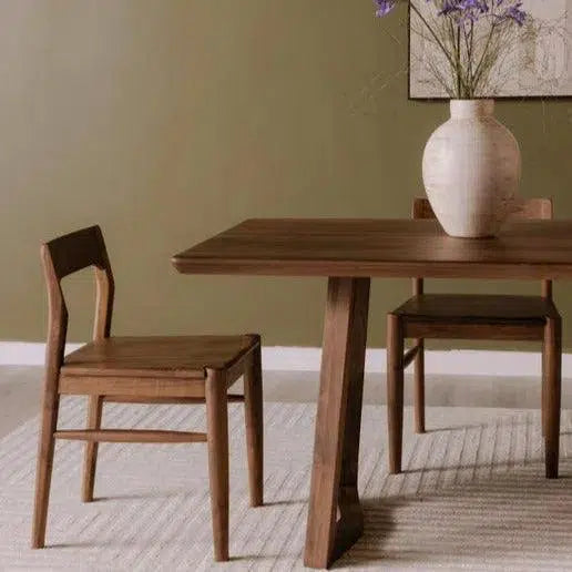 Silas Contemporary Solid Walnut Rectangle Wood Dining Table Dining Tables LOOMLAN By Moe's Home