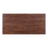 Silas Contemporary Solid Walnut Rectangle Wood Dining Table Dining Tables LOOMLAN By Moe's Home