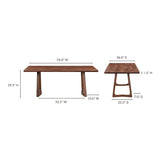 Silas Contemporary Solid Walnut Rectangle Wood Dining Table Dining Tables LOOMLAN By Moe's Home