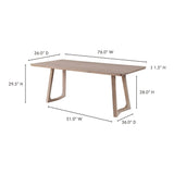 Silas Mid-Century Modern Oak Rectangle Wood Dining Table Dining Tables LOOMLAN By Moe's Home