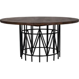 Silberman Dining Table, Dark Walnut W/Black Steel Base Dining Tables LOOMLAN By Noir