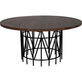 Silberman Dining Table, Dark Walnut W/Black Steel Base Dining Tables LOOMLAN By Noir