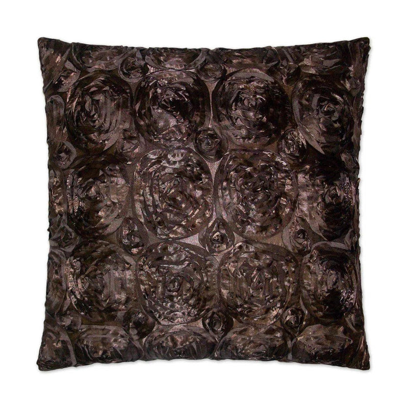 Silk Roses Black Throw Pillow With Insert Throw Pillows LOOMLAN By D.V. Kap