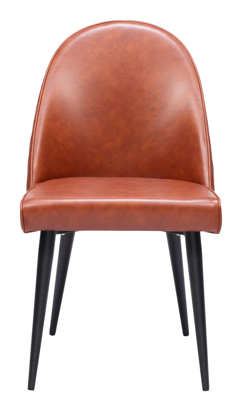 Silloth Steel Brown Armless Dining Chair (Set of 2) Dining Chairs LOOMLAN By Zuo Modern