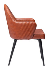 Silloth Steel Brown Dining Arm Chair Dining Chairs LOOMLAN By Zuo Modern