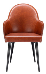 Silloth Steel Brown Dining Arm Chair Dining Chairs LOOMLAN By Zuo Modern