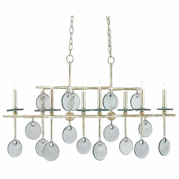 Silver Granello Sethos Silver Rectangular Chandelier Chandeliers LOOMLAN By Currey & Co