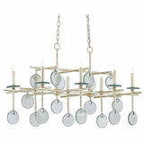 Silver Granello Sethos Silver Rectangular Chandelier Chandeliers LOOMLAN By Currey & Co