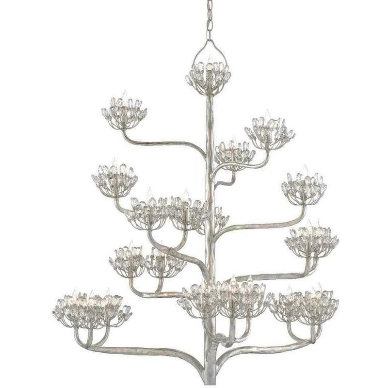 Silver Leaf Agave Americana Silver Chandelier Chandeliers LOOMLAN By Currey & Co