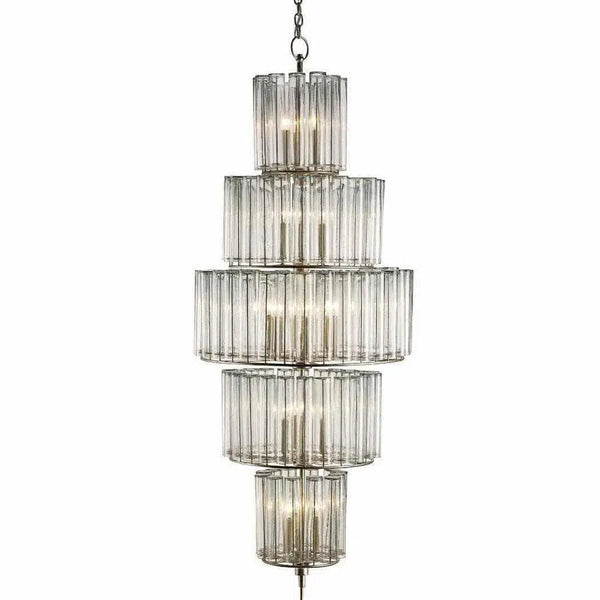 Silver Leaf Bevilacqua Large Chandelier Chandeliers LOOMLAN By Currey & Co