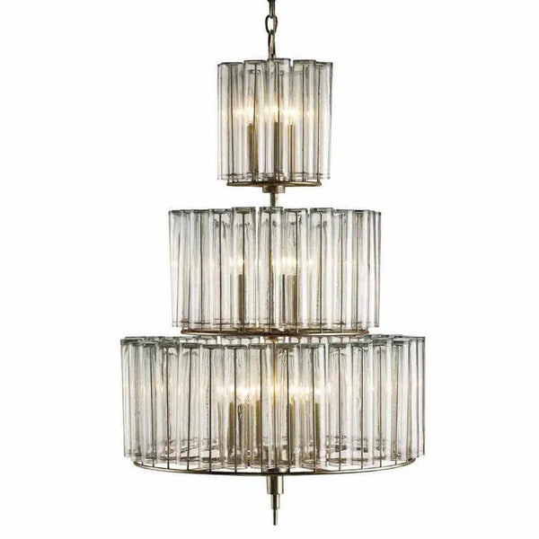 Silver Leaf Bevilacqua Medium Chandelier Chandeliers LOOMLAN By Currey & Co