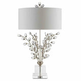 Silver Leaf Clear Forget-Me-Not Silver Table Lamp Table Lamps LOOMLAN By Currey & Co